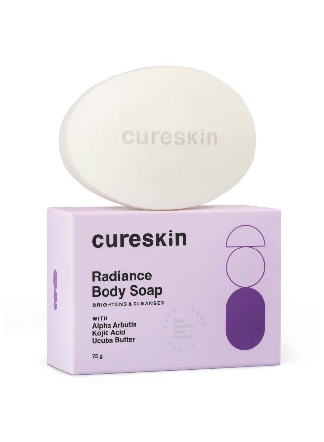 Cureskin Radiance Body Soap | For Pigmentation & Sun Damage with Alpha Arbutin, Kojic Acid and Ucuba Butter | Soap Tan Removal, 75 g (Pack of 2) - Image 2